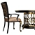 Elegant Dining Table with Antique Black Finish 3D model small image 5