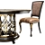 Elegant Dining Table with Antique Black Finish 3D model small image 6