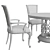 Elegant Dining Table with Antique Black Finish 3D model small image 7