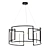 Elegant Black LED Drum Chandelier 3D model small image 1