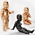 Gold Baby Mannequin: Dive, Pose, Pat a Cake, Relax 3D model small image 2