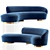Curved Freeform Sofa: Stylish & Spacious 3D model small image 2