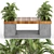 Modern Bench with Plant Décor 3D model small image 1