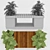 Modern Bench with Plant Décor 3D model small image 5