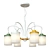 Colorful Metal and Glass Hanging Chandelier 3D model small image 2