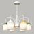 Colorful Metal and Glass Hanging Chandelier 3D model small image 4