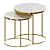 Golden Base Marble Nesting Tables 3D model small image 1