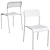 Modern White Dining Set - Table & Chairs 3D model small image 2