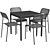 Modern White Dining Set - Table & Chairs 3D model small image 3