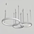 Modern LED 3-Ring Chandelier 3D model small image 2