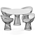 Modern Elegance: Platner Dining Set 3D model small image 6