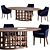 Grilli Harris Oval Dining Set 3D model small image 1