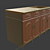 Wooden Kitchen Set with Sink 3D model small image 4