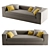 Grey Elegance: Cappellini Cuba Sofa 3D model small image 1