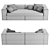 Grey Elegance: Cappellini Cuba Sofa 3D model small image 4