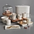 Modern Breakfast Set with Asymmetric Design 3D model small image 1