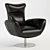 Contemporary Navy Leather Lounge Chair 3D model small image 1