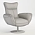 Contemporary Navy Leather Lounge Chair 3D model small image 5