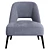 Sleek Dante Armchair: Luxury and Comfort 3D model small image 4