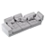 Blues Velvet Modular Sofa 3D model small image 7