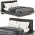 Sleek Gray Bed: Modern and Stylish 3D model small image 1