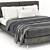 Sleek Gray Bed: Modern and Stylish 3D model small image 2