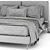 Sleek Gray Bed: Modern and Stylish 3D model small image 4