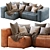 Mello Taos Brown Sectional: Modular Comfort at its Finest! 3D model small image 1