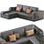 Luxury Alhambra Leather Sofa 3D model small image 3