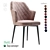 Velvet Armchair Hunt in Ash Beige 3D model small image 3