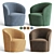 Ritz Swoon Armchair: Elegant & Luxurious 3D model small image 3