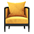 Elegant Saten Armchair 3D model small image 2