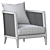 Elegant Saten Armchair 3D model small image 5