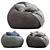 Cozy Jumbo Cord Beanbag 3D model small image 3