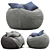 Cozy Jumbo Cord Beanbag 3D model small image 4