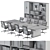 Modern Conference Table Set 3D model small image 5