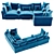 Luxury Neapol Corner Sofa 3D model small image 2