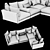 Luxury Neapol Corner Sofa 3D model small image 6
