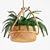 Natural Rattan Hanging Planter 3D model small image 3