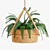 Natural Rattan Hanging Planter 3D model small image 4