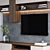 Modern TV Wall Mount Stand 3D model small image 3