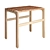 Vintage Wooden Stool with Leather Seat 3D model small image 1