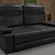Compact Black Leather Sofa 3D model small image 1