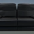 Compact Black Leather Sofa 3D model small image 3