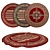 Versatile Round Rug Set 3D model small image 1