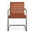 Sleek Buffalo Brown Steel Armchair 3D model small image 2