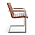 Sleek Buffalo Brown Steel Armchair 3D model small image 3