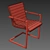 Sleek Buffalo Brown Steel Armchair 3D model small image 5