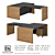 Executive Desk Set: Briefing Attachment & Movable Curbstone 3D model small image 1