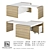 Executive Desk Set: Briefing Attachment & Movable Curbstone 3D model small image 2